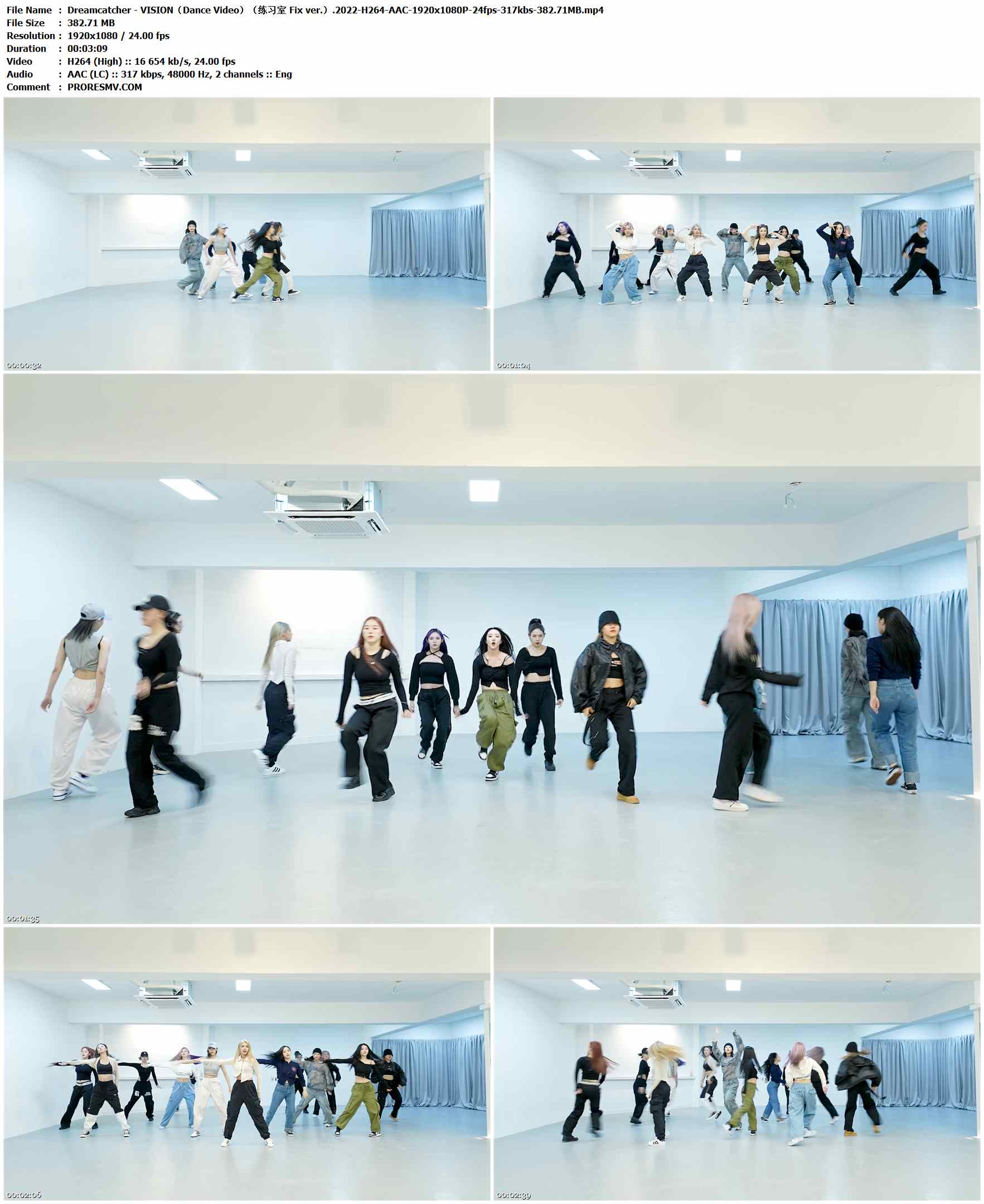 Dreamcatcher - VISION（Dance Video）（练习室 Fix ver.）.2022-H264-AAC-1920x1080P-24fps-317kbs-382.71MB官方MV_高清MV